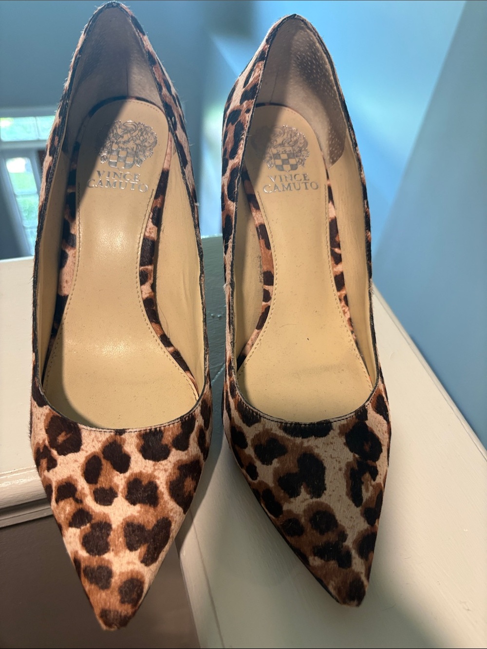 Vince Camuto Leopard Print Pointed Toe Pumps - Brown/Black